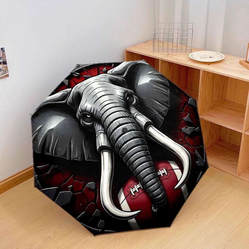 FootballAnimals Pattern Pattern New Style Umbrella, 1 Piece Automatic Folding Umbrella, Portable Travel Umbrella, Outdoor Umbrella, Birthday Gift