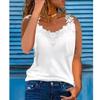 Chaleco de moda para mujer Verano Tallas grandes Camisas casuales Encaje Costura Sin mangas Tops