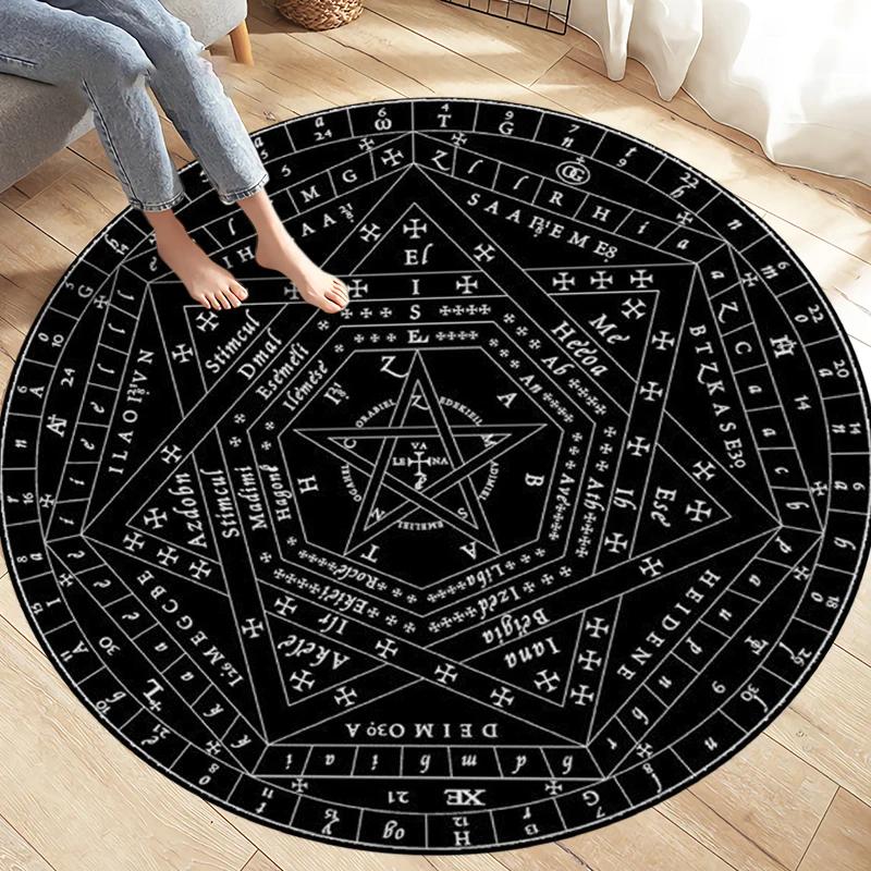 Fashion Magic Cartoon Puerto Round Rug Children's Room Magic Play Non-slip Washable Carpet for Children's Birthday Gift Carpet