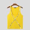 INCERUN Herren Sommer Träger Ärmellos Cross Patchwork Lässig Figurbetont Tanktops