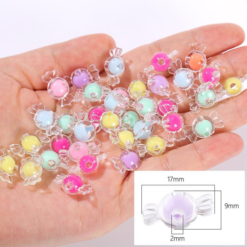 Acrylic Candy-Shaped Transparent Beads for DIY Jewelry and Bracelets