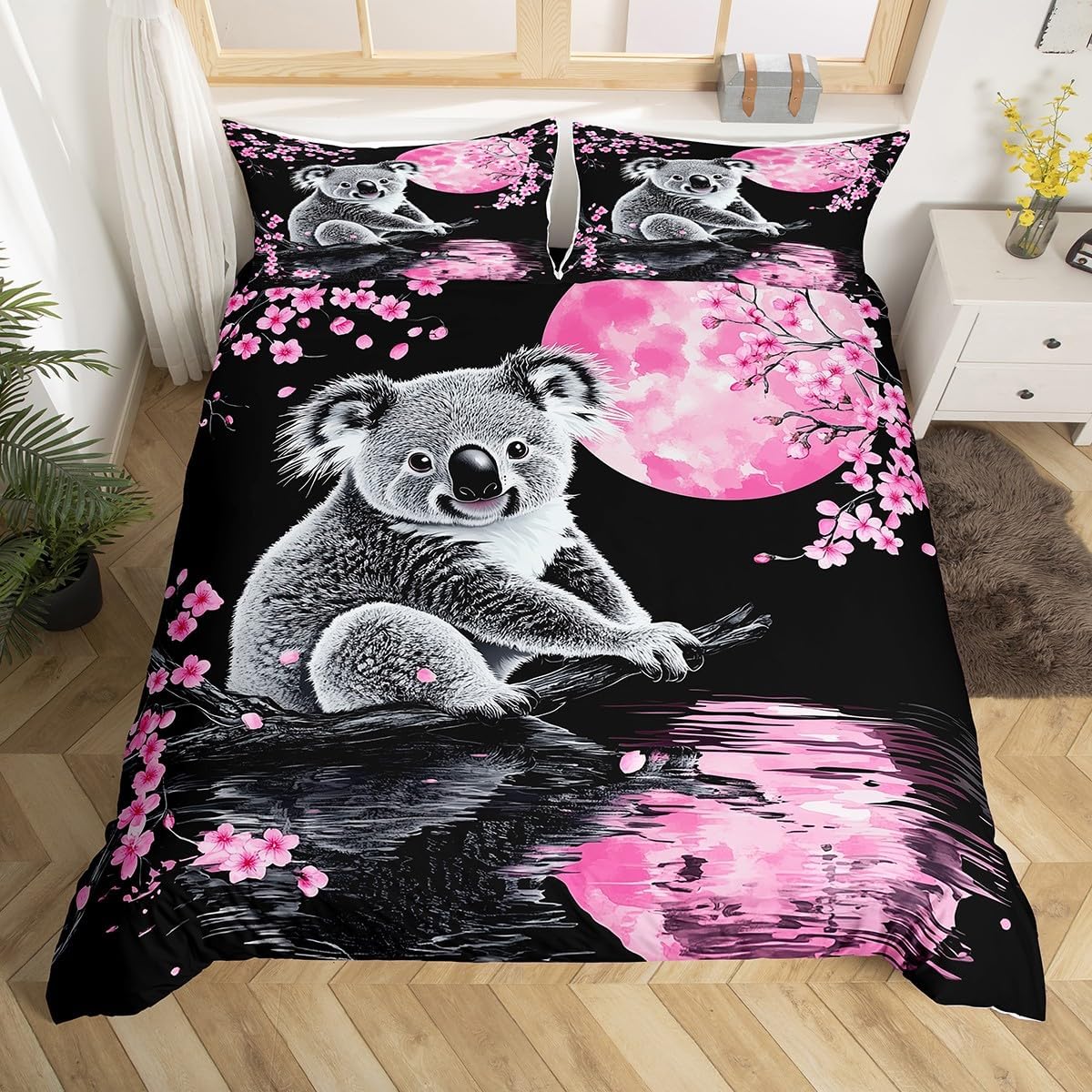 

Comforter Kids Koala Full Kawaii Wild Animal Bedding Set For Boys Girlsyellow Sunflower Comforter Green Leaf Bed Comforter (quilt)-EU Single(135*200cm)3pcs