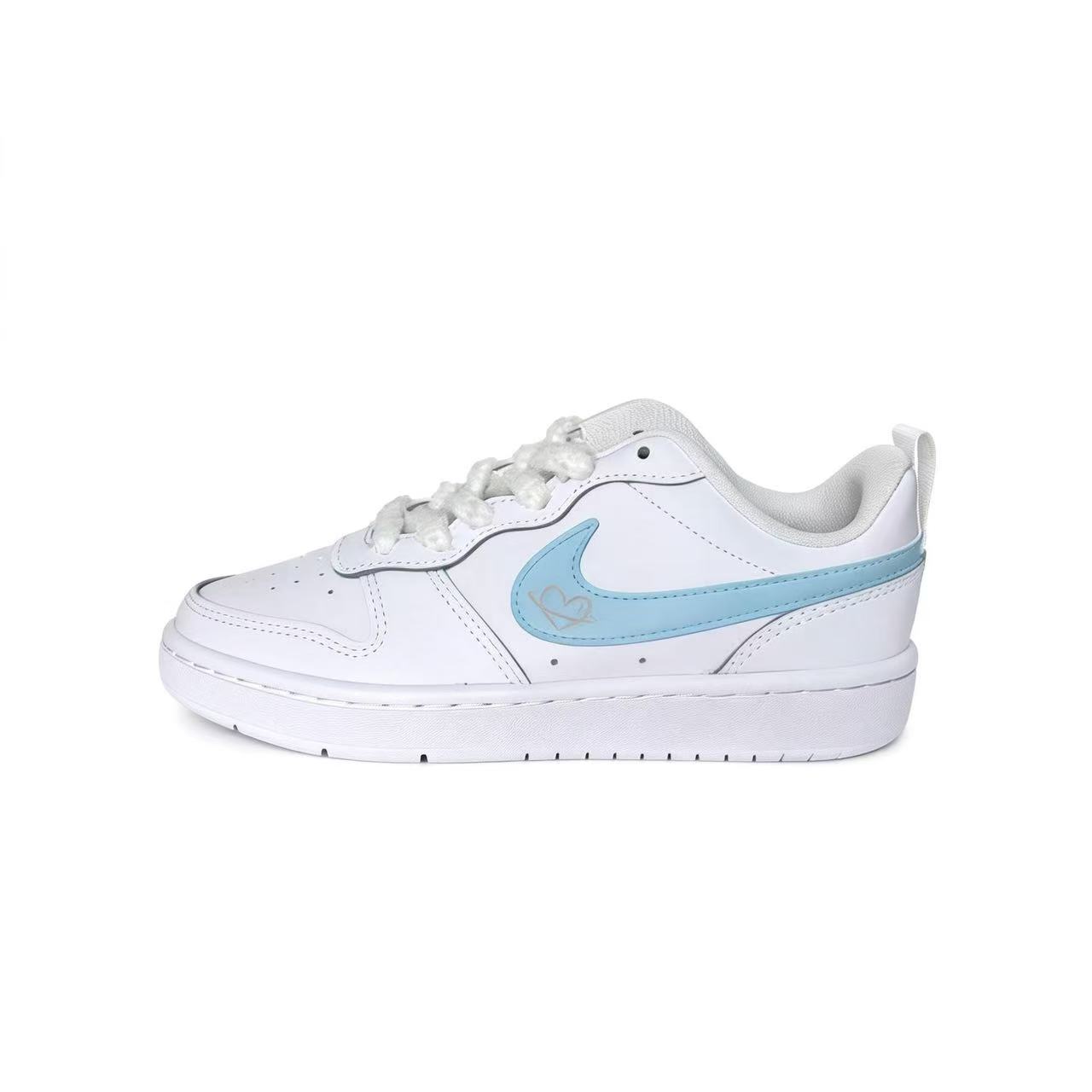 

Nike Pink Blue Sweetheart Leather Cushioning Abrasion Resistant Slip Resistant Low top Skateboard Shoes Unisex White BQ5448-100(team1670-) 35.5