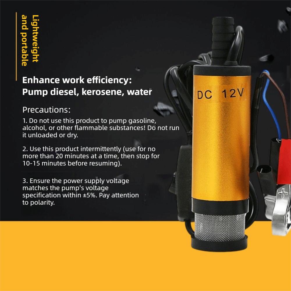 DC 12V/24V Diesel Pump Aluminum Alloy Shell Submersible Electric Oil Pump for DC 12/24V Car Truck