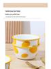 Creative Ceramic Rice and Soup Bowl - Thickened, Wide Rim, Cute Internet Celebrity Design for Fruit or Meals.