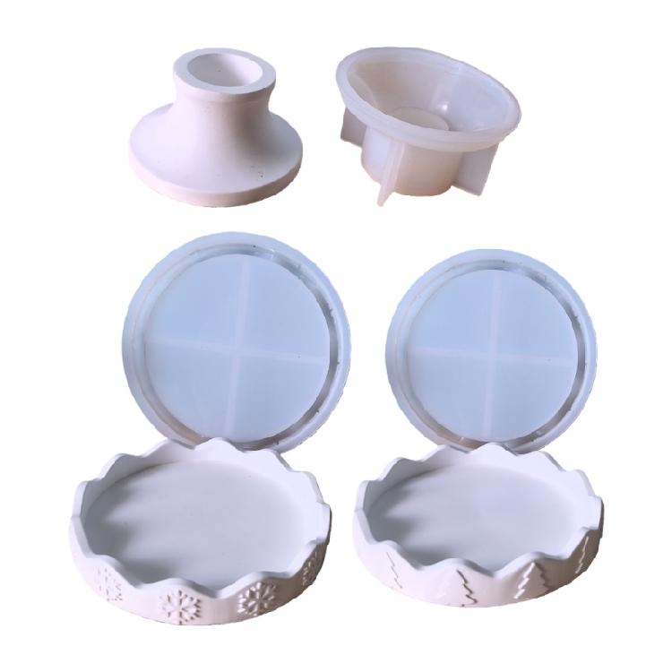 Jul-tema Silikon Hantverksform Bakplåt Livsmedelssäkra Material för Tillverkning av Resin Art Choklad Juldekorationer