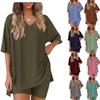 Women's Casual V-neck T-shirt & Shorts Homewear Set, 2026 Collection: Comfortable and Stylish