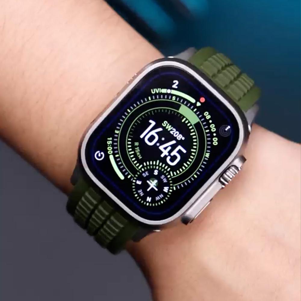 Man Silicone Strap for Apple Watch Ultra 3 49mm Series 11 10 46mm Sport Band for Iwatch 9 8 7 45mm 5 6 SE 3 44mm Bracelet Correa
