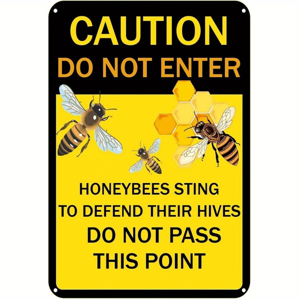 Vintage Metal Bee Farm Sign Rustic Garden Decor High Visibility Outdoor Warning Notice Farmhouse Beekeeping 20x30cm небесно-голубой