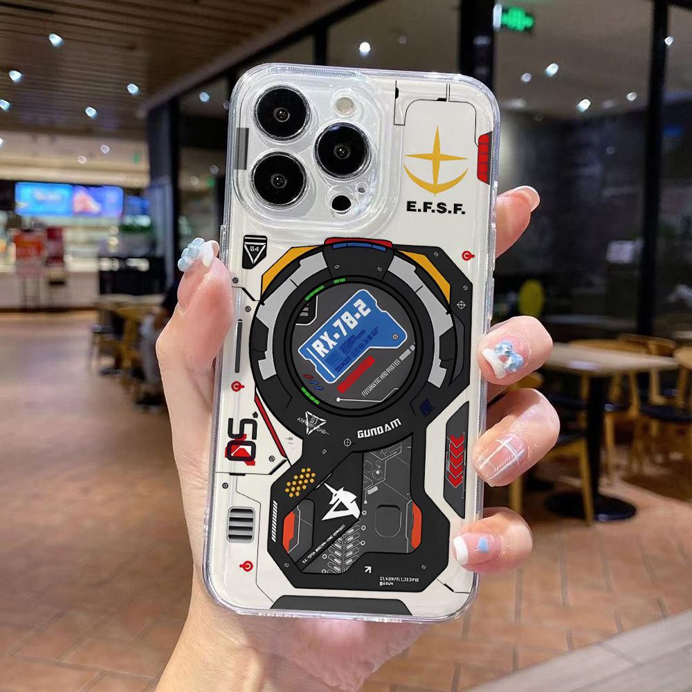 

Fashion Machine G-Gundams Phone Case for iPhone 17 Air 16 15 14 Plus 13 12 11 Pro Max X Xs XR 8 e Soft TPU Transparent Cover iPhone 12 Pro Max