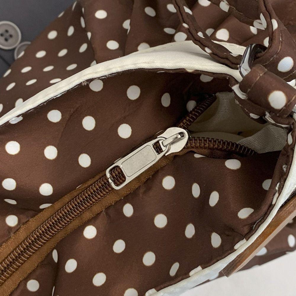 Cute Nylon Crossbody Bag Canvas Printing Handbag Sweet Polka Dot Shoulder Bag Ladies