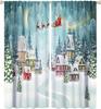 Kids Christmas Nutcracker Curtain Soldier Model Merry Xmas Window Treatments For Bedroom Living Room Snowflakes Winter Reddrapes