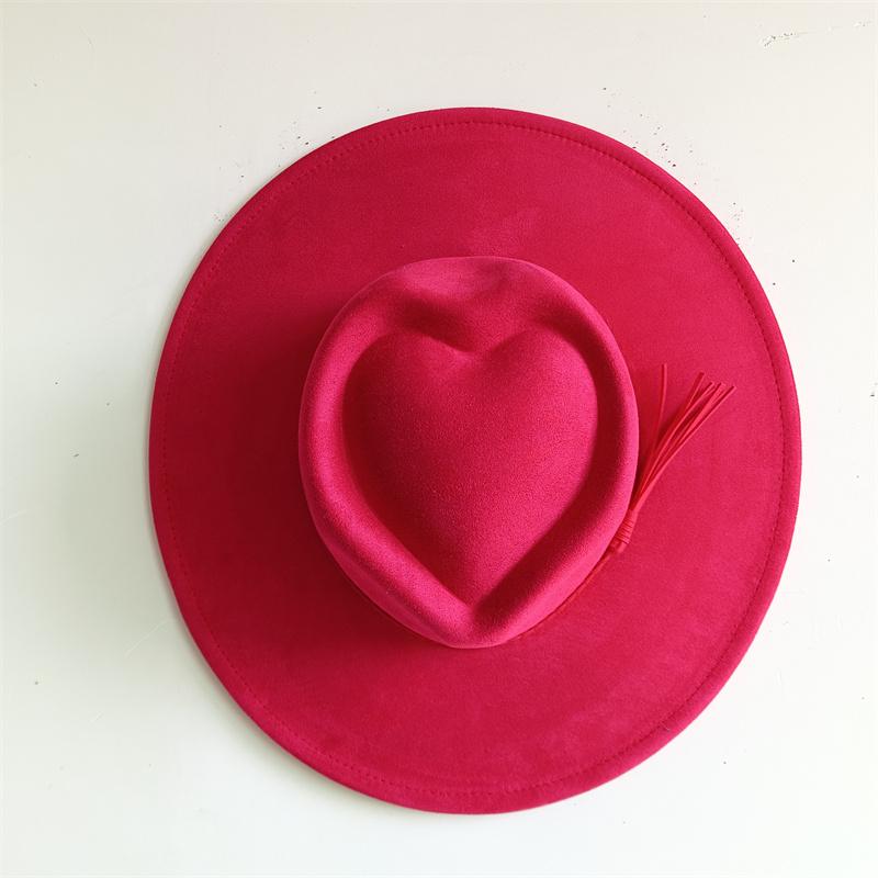 Dark blue Suede Hat LOVE Fashion 2026 New Autumn/Winter Collection Unisex Felt Fedora Hat Classic Church Hat Women's Sun Hat