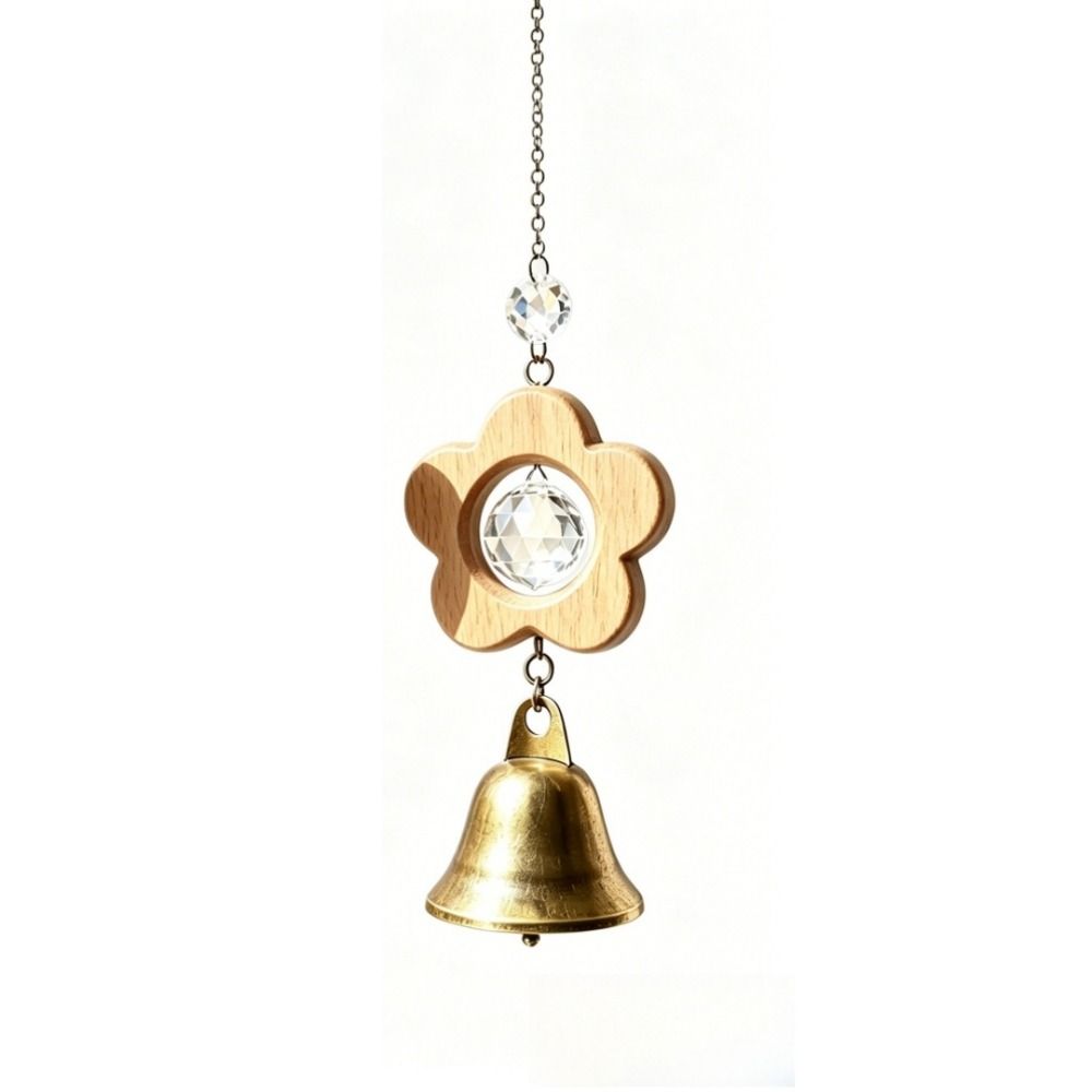 Crystal Prism Bird Wind Chimes Wooden Sun Catcher Vintage Crystal Pendant  Home