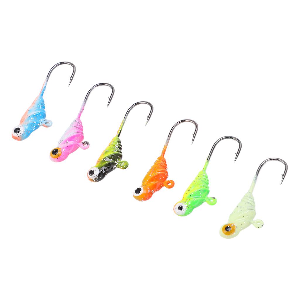 6Pcs Ice Fishing Jigs Fishing Lures Mini Jig Head Baits Carbon Steel for Winter Outdoor004