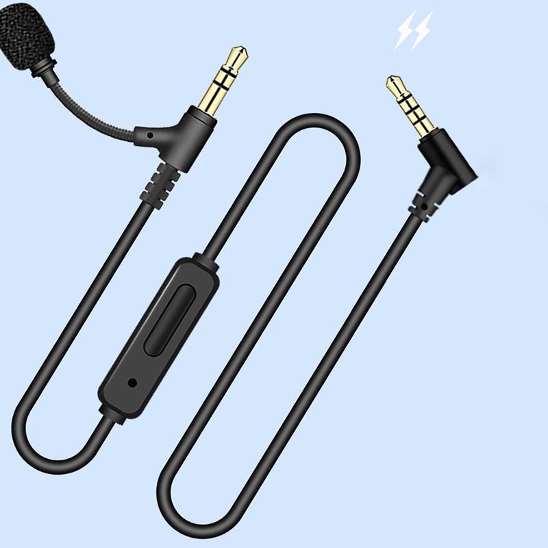 Digital Chip 3.5Mm With Microphone Audio Cable Head Mounted Headphones Adjust Volume Control Microphone Aux Audio Cable