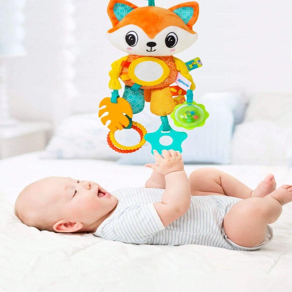 Soft Crinkle Sensory Learning Toy Plush Material Teether Toy Plush Animal Wind Chime  Crib Use