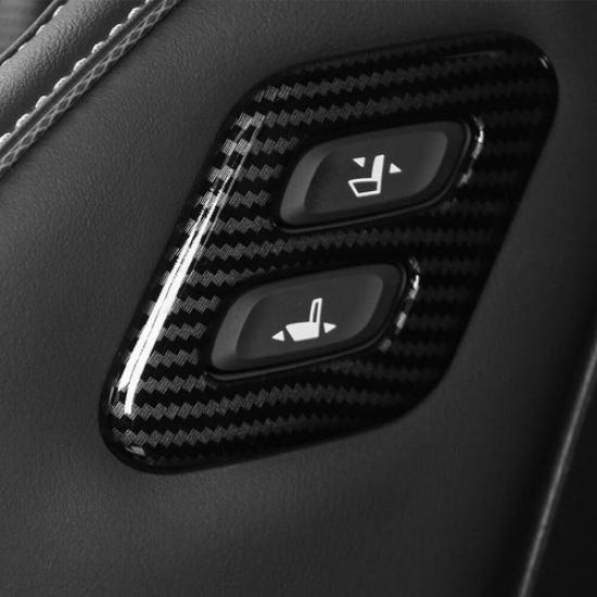 ABS Car Carbon Fiber Seat Adjustment Button Cover Trim For Kia Stinger 2017-
