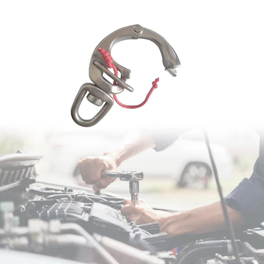 Stainless Steel Flag Clips for Flagpole Rope 3.7Inch Swivel Snap Hook Flag Pole Clips Diving Clips Spring Hooks