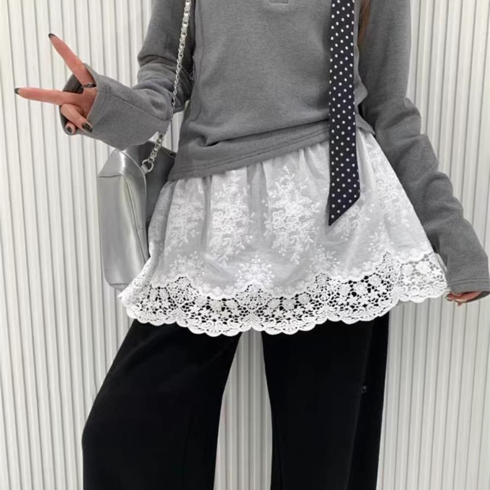 

Противобликовая кружевная защитная юбка, вышивка, кружевной подклад, нижняя юбка, кружевной подъюбник, комбинации, вечеринка M белый