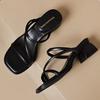 2025 Woman New Popular Design Square Heel Shoes Trend Casual Slippers Non-slip Outdoor Sandals Unique Fashion Women Slippers