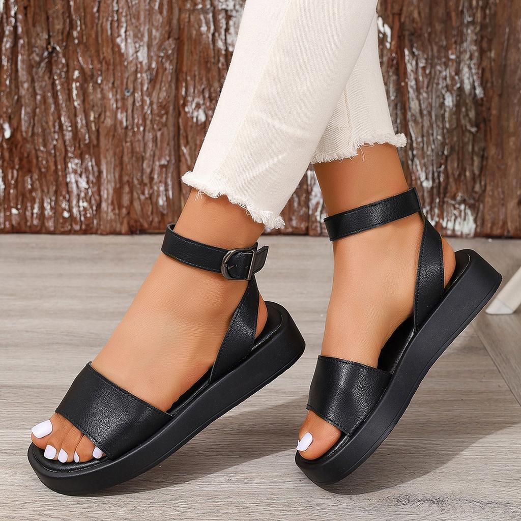 New Summer Platform Sandals – One-Band Casual Thick Sole Sandals, Large-Size Comfortable Women's Footwear