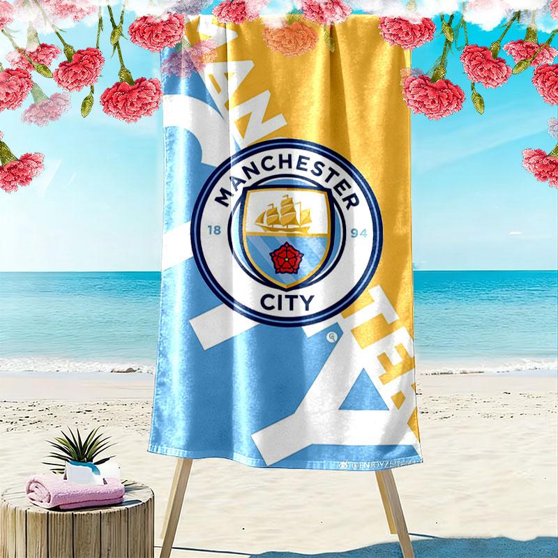MCFC logo Print Beach Towel, Large Soft Quick Dry Towel for Beach Camping Swimming