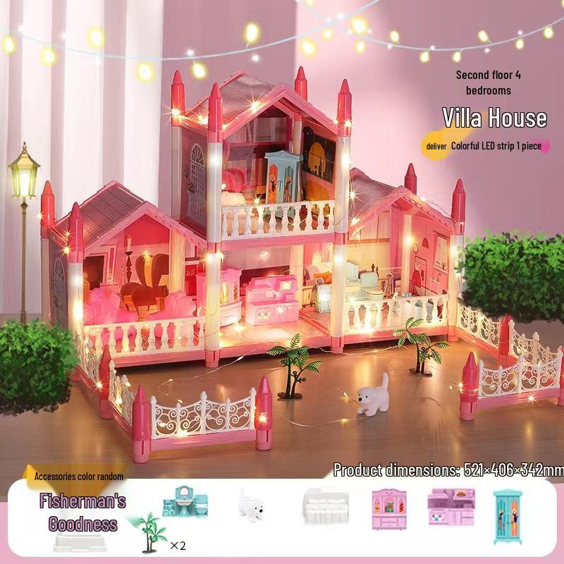 Princess Castle Dollhouse Playset: Puzzle Villa for Girls
