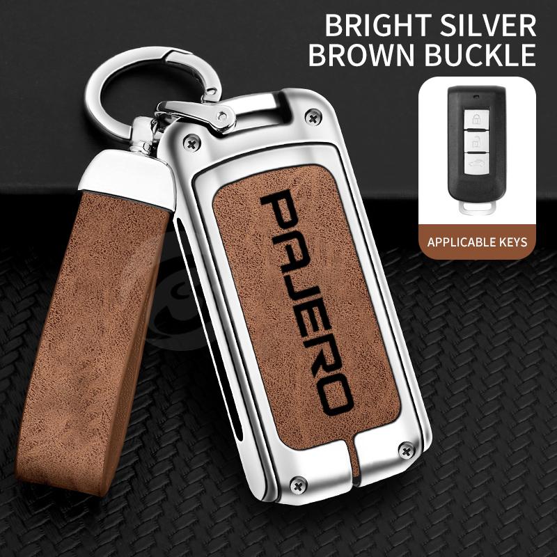 xkhr10 Zinc Alloy Car Key Cover Case Holder Shell Protector for Mitsubishi Pajero 2 v73 Sport Remote Key Bag Buckle Auto Accessories