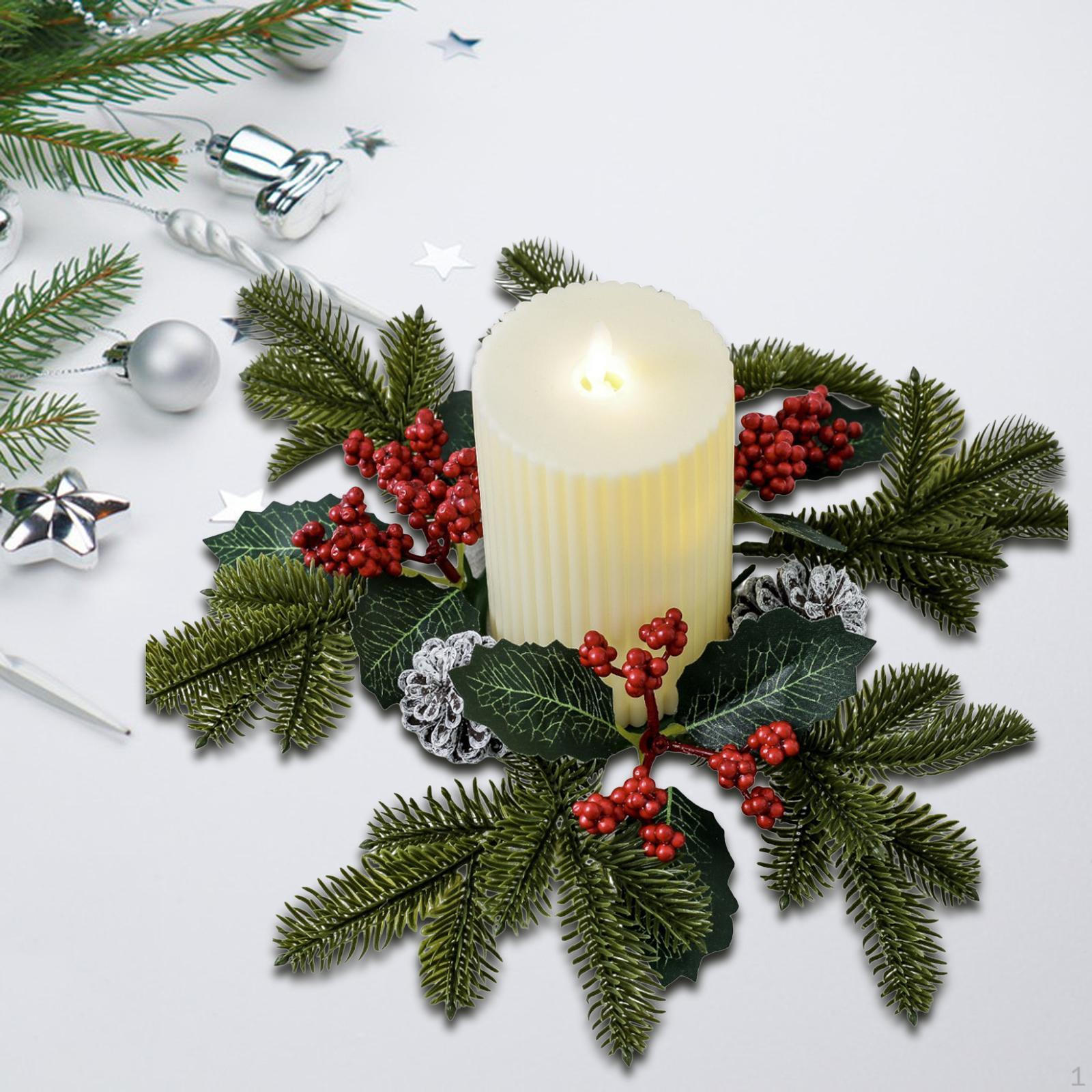 

Подсвечник-кольцо, венок, держатель для входной двери, венок ручной работы, свеча для