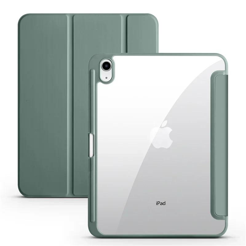 Husă pentru iPad Generația a 10-a cu Suport pentru Creion, Triplă, Acrilic, Spate Transparent, Husă Dură Pentru iPad 10.2 9.7 Air 5 11 iPad 10 9 11th A16