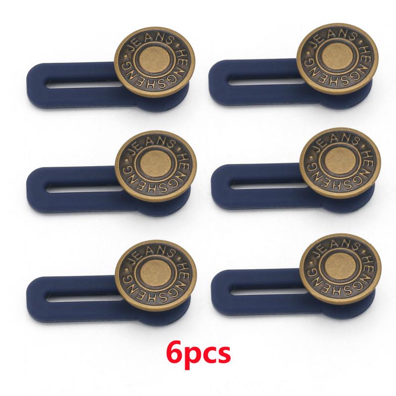 6 Pcs Jeans and Pants Button Extenders: Universal Wait Expanander for Women and Men, Instant Band Extension Solution