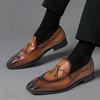 Britain New Gentleman Tassel Splice Patent Leather Casual Shoes for Men Brand Fashion Formal Wedding Dress Homecoming Footwear