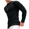 Men's Fashion Waffle Pullovers Long Sleeve O-Neck Solid Color Soft Comfortable Skin-friendly Slim Male Tops
