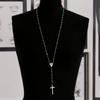 Jewelry Charm Vintage Cross  Rosary Beads Chain Jesus Virgin Mary Pendant