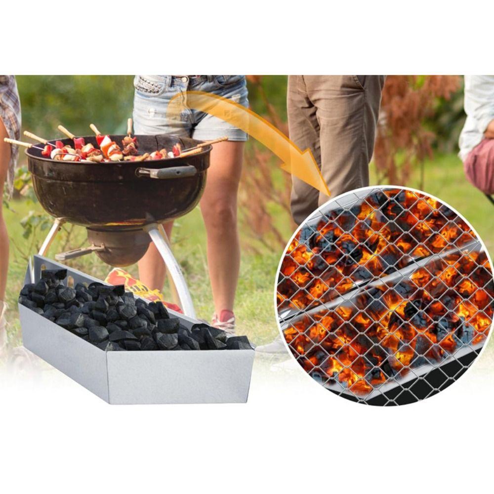 1/2PCS Outdoor Grill Accessory Charcoal Grill Basket Sawdust Smoke Basket  Outdoor Barbecue