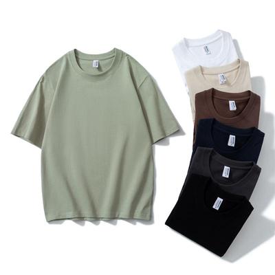 2024 Men's Cotton T-shirt Summer Short-sleeved Loose T-shirt Base Brand Solid Color Clothes JIASHA