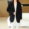 100% Wool Women Coat TIDENOVEL Autumn Wool Long Coat Handmade Pea Coat Winter Warm Wool Long Jacket Overcoat