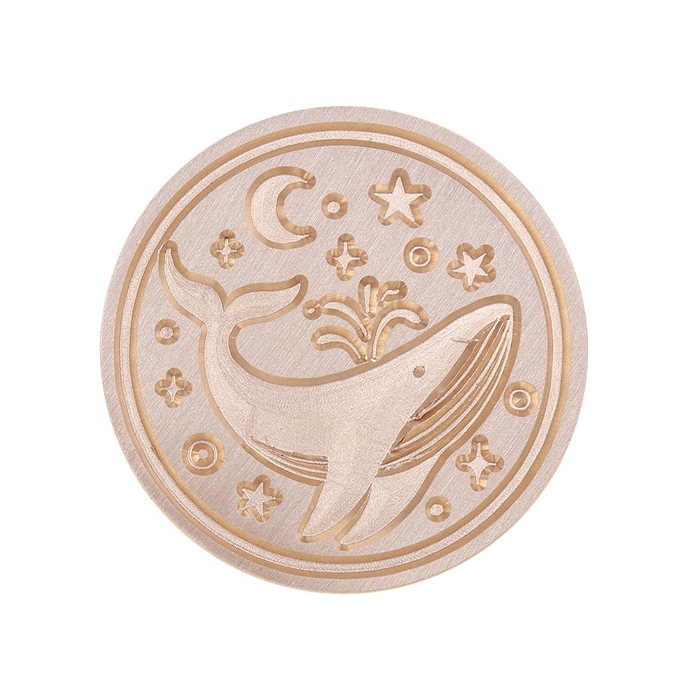 25mm Retro Round Marine Seal Wax Seal Stamp Head DIY Envelopes Stamps Replace Heads For Wedding Invitation Signature Kids Toy