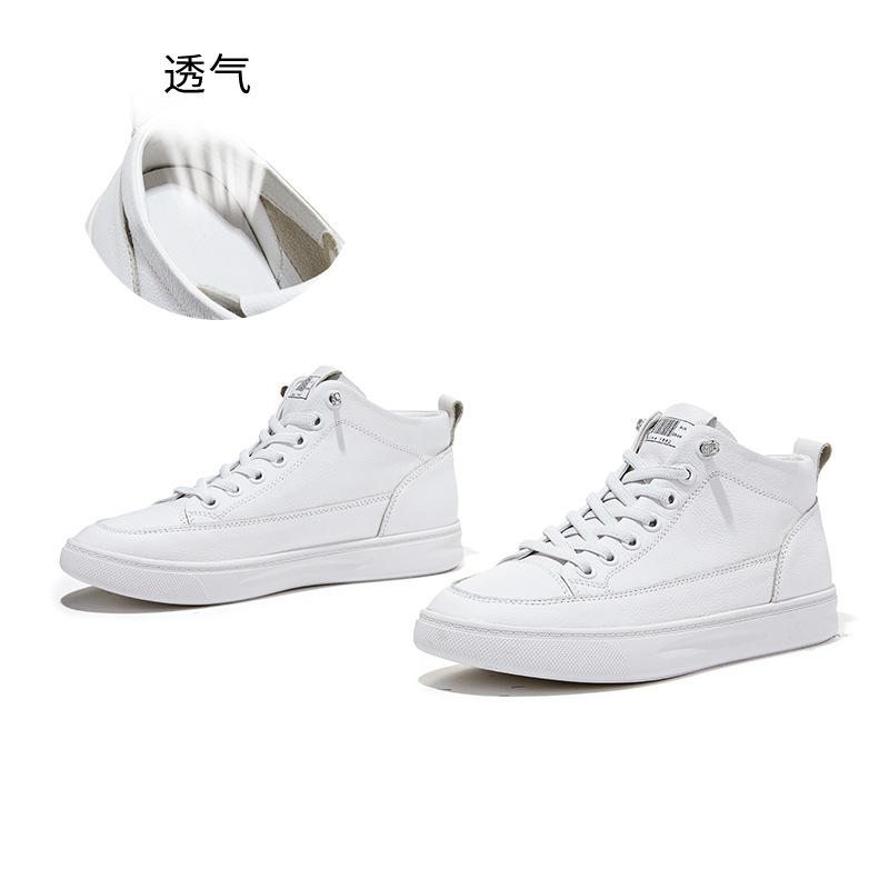 First layer cowhide little white shoes 2026 spring high-top board shoes casual shoes not tired feet