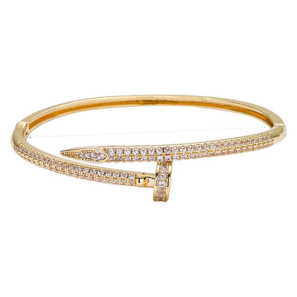 2026 pulseira de prego feminina europeia e americana pulseira de luxo leve design de ponta pulseira aberta ornamento de pulseira
