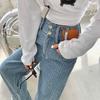 Women's High-Waist Breathable Wide-Leg Jeans - Autumn Slim Fit