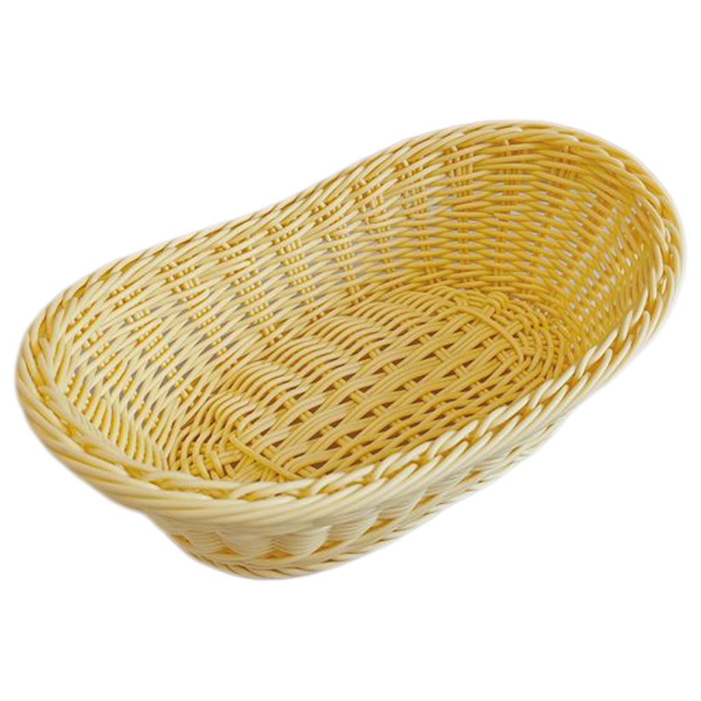 Owalny Rattanowy Koszyk na Owoce, Plecione Koszyki Serwingowe, Do Owoców Warzyw Restauracji Serwowania Blat Wyświetlacz Koszyk Rattanowy