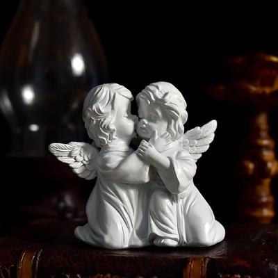 Adorable figura de Ángel de resina, estatua, adornos decorativos de escritorio, decoración