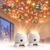 Holiday Party Projection Lamp Christmas Projector Light Santa Sleigh Night 360 Light Degree Rotating for Bedroom Indoor Decor Decorative