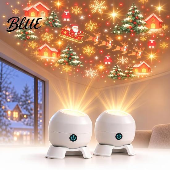 Holiday Party Projection Lamp Christmas Projector Light Santa Sleigh Night 360 Light Degree Rotating for Bedroom Indoor Decor Decorative