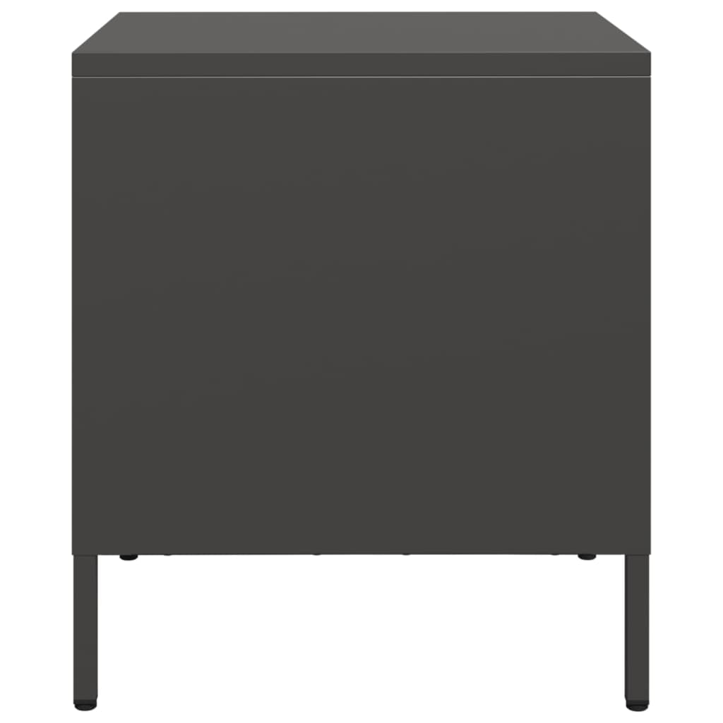 Vidaxl Szafki Nocne, 2 Szt., Czarne, 35X39X43,5 Cm, Stal