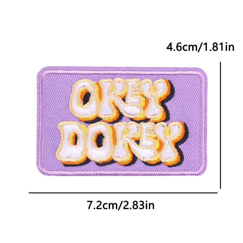 Hats Jeans Sew /Ironing Patch Square Cartoon Letter /Slogan Embroidered Diy Iron On Patches For Clothing Backpack Jackets Badges 