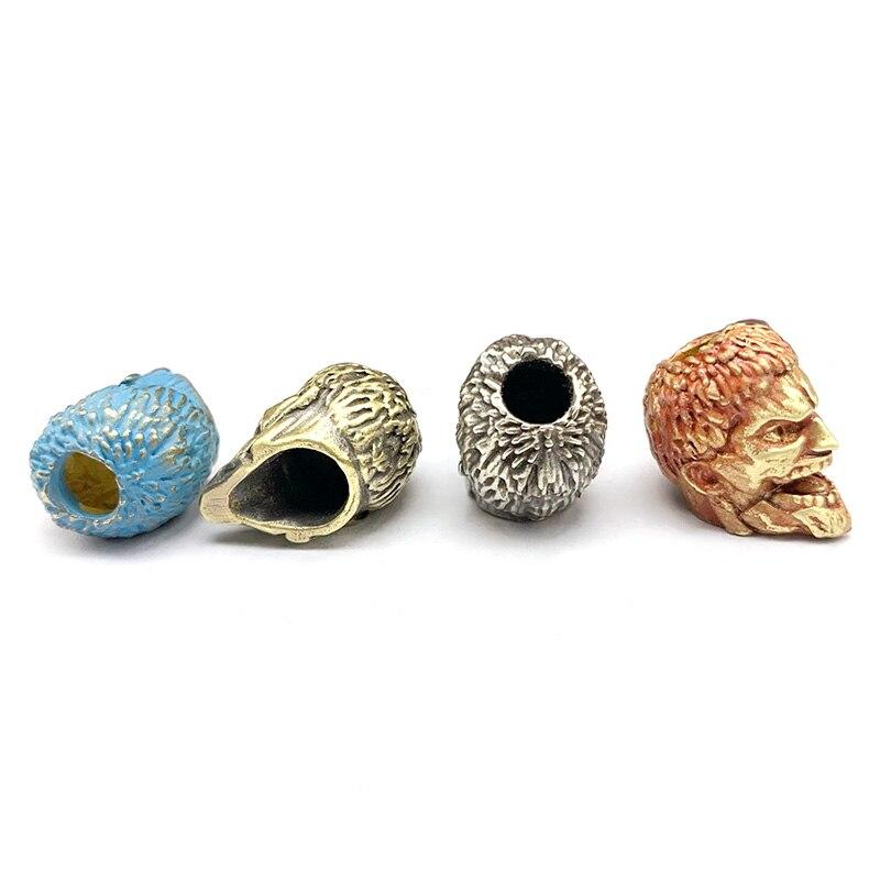 Brass Giant Head Figurines Knife Pendant Diy Bracelet Accessories Edc Outdoor Copper Jewelry Umbrella Rope Lanyard Paracord Bead