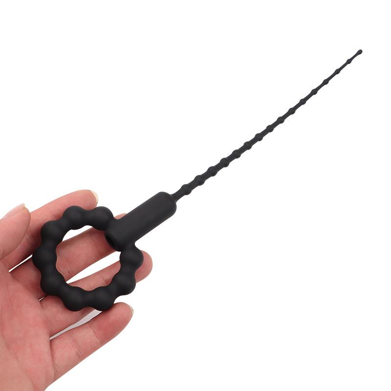 Silicone Vibrating Urethral Sound for Intense Stimulation, Electric Prostate Massager Toy, Soft & Flexible Beaded Design